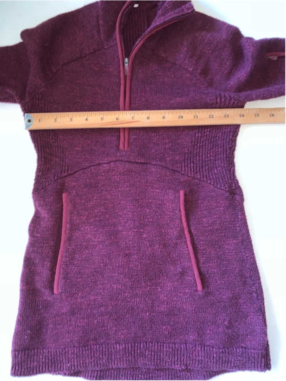 Women's lululemon summit stride Burgundy Quarter-Zip Knit Sweater, Size S - Picture 4 of 14